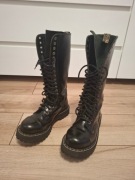 Skórzane glany STEEL 20 dziurek wysokie do kolana roz. 40 damskie/unisex