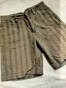 Szorty spodenki brązowe krata bawełna rozmiar 146