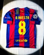 (L) A. Iniesta #8 Barcelona Domowa Retro Jersey Liga Mistrzów 2014/15