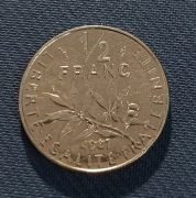 Moneta Francja 1/2 franka 1987