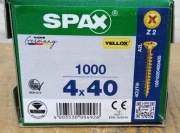 Wkręt spax 4x40 pz2 złoty 1000szt