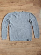 Sweter pull and bear L szary bawełna struktura waflowa