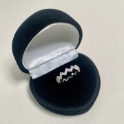 Srebrny pierścionek zygzak na połowę palca knykieć knuckle midi ring GRATIS