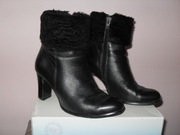 SKÓRZANE BOTKI OCIEPLANE NA OBCASIE ROZM. 37