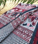 Duży SZAL wełniany koc boho kilim Nepal narzuta 30