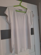 Tchibo - biała bluzka z krótkim rękawem, rozm. M