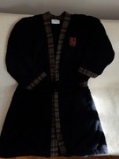 Szlafrok męski ekskluzywnej francuskiej marki Bignon czarny 100% bawełna