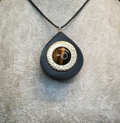 Naszyjnik Heban / Tygrysie Oko / Mosiądz 