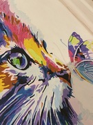 Obraz Malowane po numerach gotowy Kot Rainbow