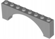 LEGO ELEMENT - Łuk 1 x 8 x 2 LBG / jasny szary 16577
