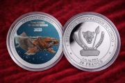 Congo Dunkleosteus 2023 kolorowany 1 oz moneta srebrna