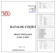 Sipma Z 569 Z 569 1 Baler Parts Catalog Katalog części schematy budowy