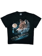 Koszulka Nadruk Wilk Retro Vintage 90s 80s adidas nike goth metal fairy