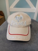 Czapka z daszkiem dla kibica Polski beżowa