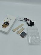 Smartwatch złoty z beżowym paskiem 