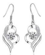 Para srebrnych S925 kolczyków z moissanitem 1ct diament