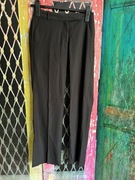 Czarne damskie eleganckie spodnie garniturowe z kieszeniami H&M [36]