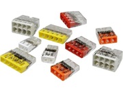 złączki WAGO na linkę i drut, różne rodzaje