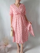 Sukienka midi muślinowa boho 100% bawełna made in Italy M/L