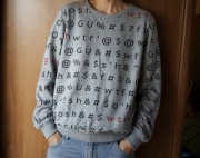 Bluza damska Sinsay rozmiar M szara z napisami w literki