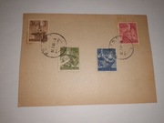 DR Mi 850-853 Na karcie. Stempel Posen 07-07-1943. Posen-Lenzingen.