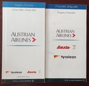 Rozkład lotów Austrian Airlines - 2 różne - lata 2000-2003 