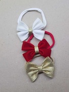 Zestaw trzech opasek kokardek na święta sesję zdjęciową 