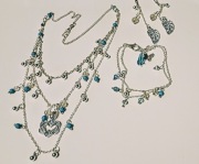 Piękny naszyjnik Łańcuszki minimalistyczny kulki Serce cyrkonie