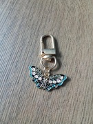 Brelok, zawieszka z czarno-zielonym motylem, ćmą