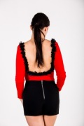 BODY CZERWONE ODKRYTE PLECY S/M