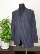 Elegancka męska marynarka len wełna czarna w paski Rozmiar 50