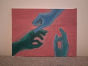 „Dotyk Emocji”. Obraz akrylowy na płótnie, 30x40 cm