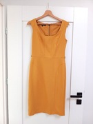 Żółta musztardowa sukienka Next 36S elegancka biurowa dobiura wizytowa