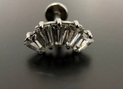 Kolczyk Labret Tytan z Koroną /Tiarą z 5 Cyrkonii Gwintowane 8mm, 1,2mm 16G