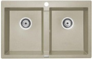 Zlewozmywak dwukomorowy Pyramis Studio 78x50 2B granit, beż, używany