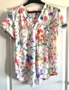 Bluzka w kwiatki żuki ważki motyle owady dekolt v 