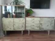 Zestaw meble PRL witryna komoda 