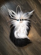 Kot ze sznurka i wełny czesankowej makrama rękodzieło 