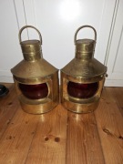 Lampy  okrętowe portowe narożne, vintage 