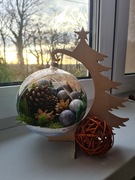 Stroik bombka szklana na stojaku z jezuskiem szopka świąteczna ozdoba Boże