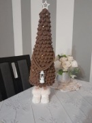 Ręcznie robiona choinka z lampką  – świąteczna ozdoba handmade
