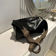 Torebka skórzana na ramię szeroka Vintage damska pojemna ekoskóra