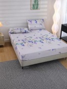 Zestaw pościeli 3-elementowy 203 x 198 cm kwiaty elegancki