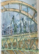 Obraz Gdańsk Stocznia akwarela i tusz