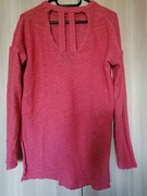 100% Bawełniany lekki malinowy sweter Atmosphere S