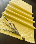 ŻÓŁTY BIEŻNIK ŚWIĄTECZNY- RĘCZNY HAFT KWIATOWY