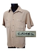 *III0 Męska koszula Camel Colection L krótki rękaw beż