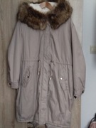 Kurtka parka ocieplana z kapturem futerkiem 