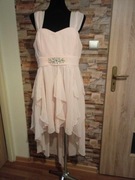 Sukienka damska asymetryczna szyfonowa koktajlowa 