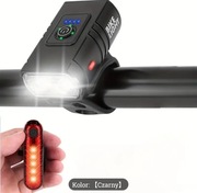 Lampka LED rowerowa przód i tył. Mocne światło. Wbudowany akumulator. 